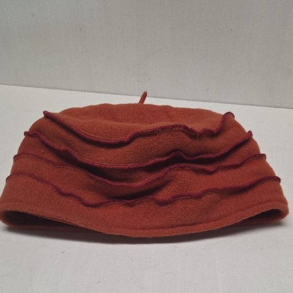 Rust Orange Ruffled Women's Hat - Picture 3 of 3